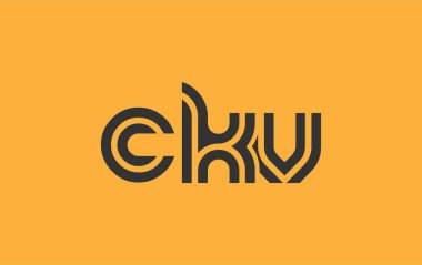 CKV Yaratıcı Eşsiz Modern Harf Logosu Tasarımı. Benzersiz bir harf dizaynına sahip stilize logo, soyut minimalist estetik ve modern cazibe sunar.