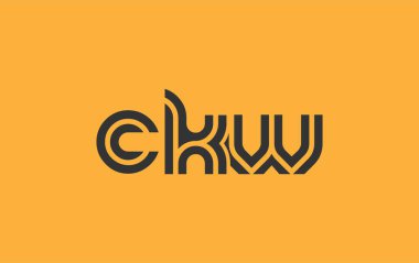 CKW Yaratıcı Eşsiz Modern Harf Logosu Tasarımı. Benzersiz bir harf dizaynına sahip stilize logo, soyut minimalist estetik ve modern cazibe sunar.