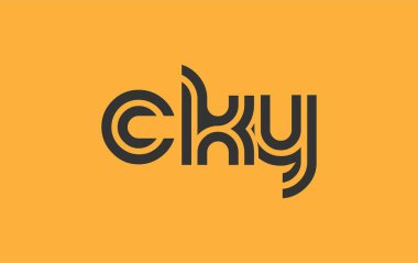 CKY Yaratıcı Eşsiz Modern Harf Logosu Tasarımı. Benzersiz bir harf dizaynına sahip stilize logo, soyut minimalist estetik ve modern cazibe sunar.