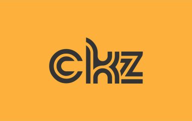 CKZ Yaratıcı Eşsiz Modern Harf Logosu Tasarımı. Benzersiz bir harf dizaynına sahip stilize logo, soyut minimalist estetik ve modern cazibe sunar.