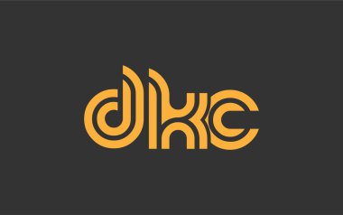 DKC Yaratıcı Eşsiz Modern Harf Logosu Tasarımı. Benzersiz bir harf dizaynına sahip stilize logo, soyut minimalist estetik ve modern cazibe sunar.
