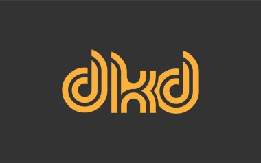 DKD Yaratıcı Eşsiz Modern Harf Logosu Tasarımı. Benzersiz bir harf dizaynına sahip stilize logo, soyut minimalist estetik ve modern cazibe sunar.