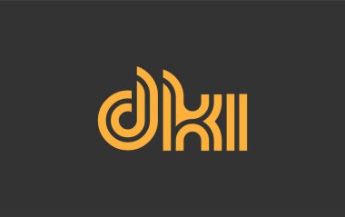 DKI Yaratıcı Eşsiz Modern Harf Logosu Tasarımı. Benzersiz bir harf dizaynına sahip stilize logo, soyut minimalist estetik ve modern cazibe sunar.