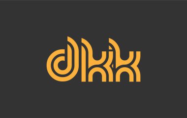 DKK Yaratıcı Eşsiz Modern Harf Logosu Tasarımı. Benzersiz bir harf dizaynına sahip stilize logo, soyut minimalist estetik ve modern cazibe sunar.