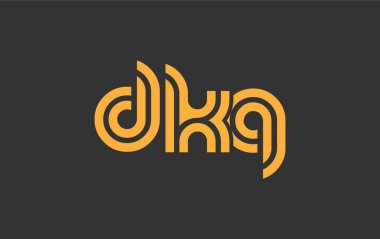 DKQ Yaratıcı Eşsiz Modern Harf Logosu Tasarımı. Benzersiz bir harf dizaynına sahip stilize logo, soyut minimalist estetik ve modern cazibe sunar.