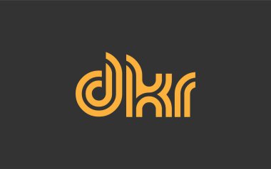 DKR Yaratıcı Eşsiz Modern Harf Logosu Tasarımı. Benzersiz bir harf dizaynına sahip stilize logo, soyut minimalist estetik ve modern cazibe sunar.