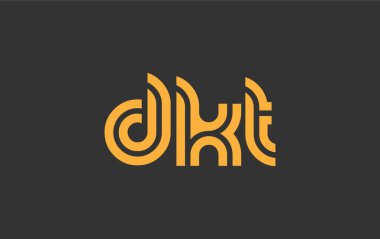 DKT Yaratıcı Eşsiz Modern Harf Logosu Tasarımı. Benzersiz bir harf dizaynına sahip stilize logo, soyut minimalist estetik ve modern cazibe sunar.