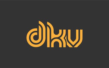 DKV Yaratıcı Eşsiz Modern Harf Logosu Tasarımı. Benzersiz bir harf dizaynına sahip stilize logo, soyut minimalist estetik ve modern cazibe sunar.
