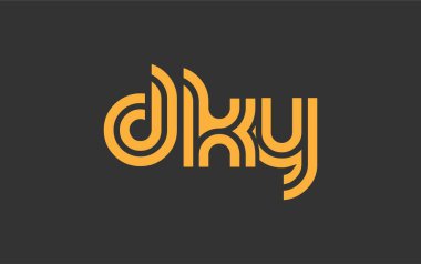 DKY Yaratıcı Eşsiz Modern Harf Logosu Tasarımı. Benzersiz bir harf dizaynına sahip stilize logo, soyut minimalist estetik ve modern cazibe sunar.
