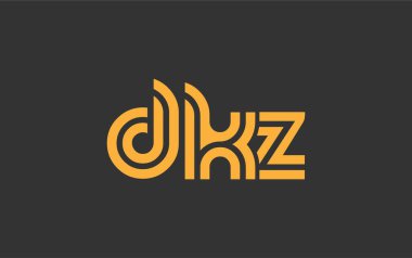 DKZ Yaratıcı Eşsiz Modern Harf Logosu Tasarımı. Benzersiz bir harf dizaynına sahip stilize logo, soyut minimalist estetik ve modern cazibe sunar.