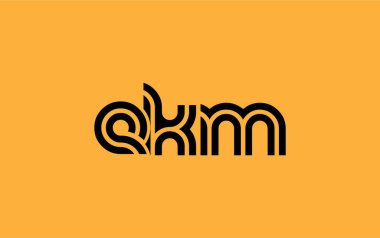 EKM Yaratıcı Eşsiz Modern Harf Logosu Tasarımı. Benzersiz bir harf dizaynına sahip stilize logo, soyut minimalist estetik ve modern cazibe sunar.