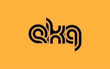EKQ Yaratıcı Eşsiz Modern Harf Logosu Tasarımı. Benzersiz bir harf dizaynına sahip stilize logo, soyut minimalist estetik ve modern cazibe sunar.