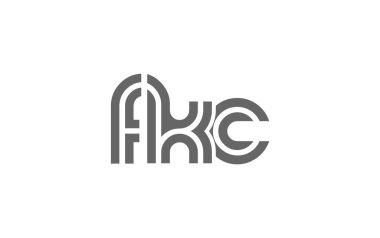 FKC Yaratıcı Eşsiz Modern Harf Logosu Tasarımı. Benzersiz bir harf dizaynına sahip stilize logo, soyut minimalist estetik ve modern cazibe sunar.