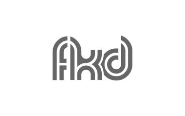 FKD Yaratıcı Eşsiz Modern Harf Logosu Tasarımı. Benzersiz bir harf dizaynına sahip stilize logo, soyut minimalist estetik ve modern cazibe sunar.