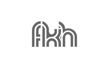 FKH Yaratıcı Eşsiz Modern Harf Logosu Tasarımı. Benzersiz bir harf dizaynına sahip stilize logo, soyut minimalist estetik ve modern cazibe sunar.