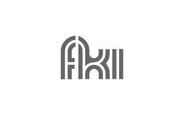 FKI Yaratıcı Eşsiz Modern Harf Logosu Tasarımı. Benzersiz bir harf dizaynına sahip stilize logo, soyut minimalist estetik ve modern cazibe sunar.