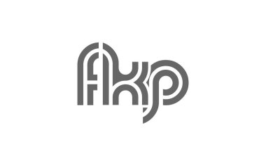 FKP Yaratıcı Eşsiz Modern Harf Logosu Tasarımı. Benzersiz bir harf dizaynına sahip stilize logo, soyut minimalist estetik ve modern cazibe sunar.