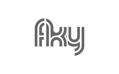 FKY Yaratıcı Eşsiz Modern Harf Logosu Tasarımı. Benzersiz bir harf dizaynına sahip stilize logo, soyut minimalist estetik ve modern cazibe sunar.