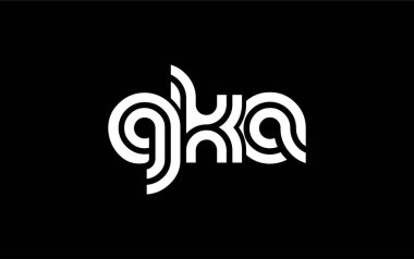 GKA Yaratıcı Eşsiz Modern Harf Logosu Tasarımı. Benzersiz bir harf dizaynına sahip stilize logo, soyut minimalist estetik ve modern cazibe sunar.