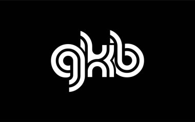 GKB Yaratıcı Eşsiz Modern Harf Logosu Tasarımı. Benzersiz bir harf dizaynına sahip stilize logo, soyut minimalist estetik ve modern cazibe sunar.