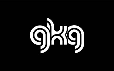 GKG Yaratıcı Eşsiz Modern Harf Logosu Tasarımı. Benzersiz bir harf dizaynına sahip stilize logo, soyut minimalist estetik ve modern cazibe sunar.