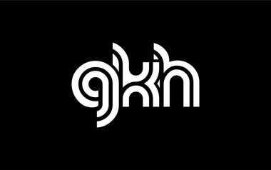 GKH Yaratıcı Eşsiz Modern Harf Logosu Tasarımı. Benzersiz bir harf dizaynına sahip stilize logo, soyut minimalist estetik ve modern cazibe sunar.