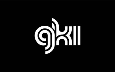 GKI Yaratıcı Eşsiz Modern Harf Logosu Tasarımı. Benzersiz bir harf dizaynına sahip stilize logo, soyut minimalist estetik ve modern cazibe sunar.