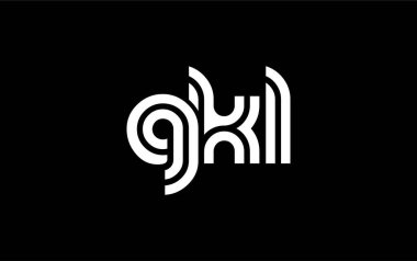 GKL Yaratıcı Eşsiz Modern Harf Logosu Tasarımı. Benzersiz bir harf dizaynına sahip stilize logo, soyut minimalist estetik ve modern cazibe sunar.