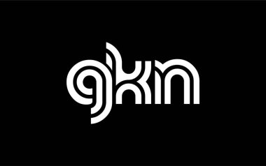 GKN Yaratıcı Eşsiz Modern Harf Logosu Tasarımı. Benzersiz bir harf dizaynına sahip stilize logo, soyut minimalist estetik ve modern cazibe sunar.