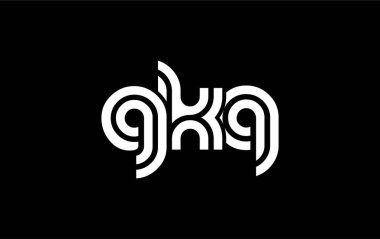 GKQ Yaratıcı Eşsiz Modern Harf Logosu Tasarımı. Benzersiz bir harf dizaynına sahip stilize logo, soyut minimalist estetik ve modern cazibe sunar.