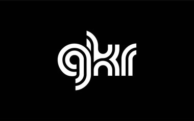 GKR Yaratıcı Eşsiz Modern Harf Logosu Tasarımı. Benzersiz bir harf dizaynına sahip stilize logo, soyut minimalist estetik ve modern cazibe sunar.