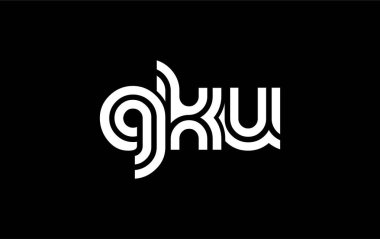 GKU Yaratıcı Eşsiz Modern Harf Logosu Tasarımı. Benzersiz bir harf dizaynına sahip stilize logo, soyut minimalist estetik ve modern cazibe sunar.