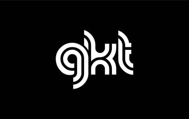 GKT Yaratıcı Eşsiz Modern Harf Logosu Tasarımı. Benzersiz bir harf dizaynına sahip stilize logo, soyut minimalist estetik ve modern cazibe sunar.