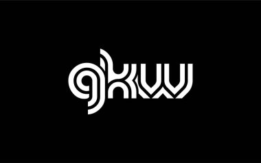 GKW Yaratıcı Eşsiz Modern Harf Logosu Tasarımı. Benzersiz bir harf dizaynına sahip stilize logo, soyut minimalist estetik ve modern cazibe sunar.