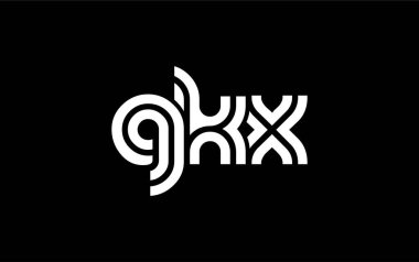 GKX Yaratıcı Eşsiz Modern Harf Logosu Tasarımı. Benzersiz bir harf dizaynına sahip stilize logo, soyut minimalist estetik ve modern cazibe sunar.