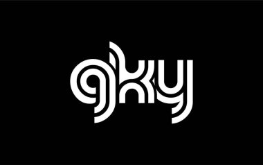 GKY Yaratıcı Eşsiz Modern Harf Logosu Tasarımı. Benzersiz bir harf dizaynına sahip stilize logo, soyut minimalist estetik ve modern cazibe sunar.