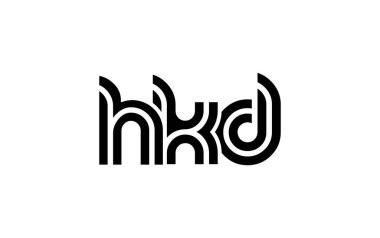HKD Yaratıcı Eşsiz Modern Harf Logosu Tasarımı. Benzersiz bir harf dizaynına sahip stilize logo, soyut minimalist estetik ve modern cazibe sunar.