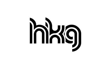 HKG Yaratıcı Eşsiz Modern Harf Logosu Tasarımı. Benzersiz bir harf dizaynına sahip stilize logo, soyut minimalist estetik ve modern cazibe sunar.