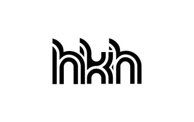 HKH Yaratıcı Eşsiz Modern Harf Logosu Tasarımı. Benzersiz bir harf dizaynına sahip stilize logo, soyut minimalist estetik ve modern cazibe sunar.