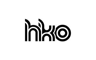 HKO Yaratıcı Eşsiz Modern Harf Logosu Tasarımı. Benzersiz bir harf dizaynına sahip stilize logo, soyut minimalist estetik ve modern cazibe sunar.