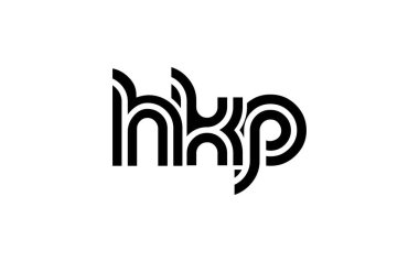HKP Yaratıcı Eşsiz Modern Harf Logosu Tasarımı. Benzersiz bir harf dizaynına sahip stilize logo, soyut minimalist estetik ve modern cazibe sunar.