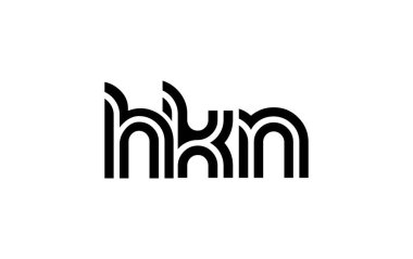 HKN Yaratıcı Eşsiz Modern Harf Logosu Tasarımı. Benzersiz bir harf dizaynına sahip stilize logo, soyut minimalist estetik ve modern cazibe sunar.