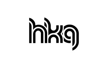 HKQ Yaratıcı Eşsiz Modern Harf Logosu Tasarımı. Benzersiz bir harf dizaynına sahip stilize logo, soyut minimalist estetik ve modern cazibe sunar.