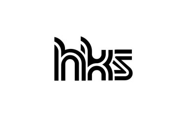 HKS Yaratıcı Eşsiz Modern Harf Logosu Tasarımı. Benzersiz bir harf dizaynına sahip stilize logo, soyut minimalist estetik ve modern cazibe sunar.