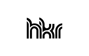 HKR Yaratıcı Eşsiz Modern Harf Logosu Tasarımı. Benzersiz bir harf dizaynına sahip stilize logo, soyut minimalist estetik ve modern cazibe sunar.