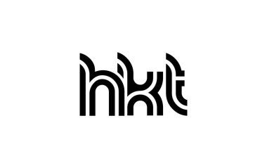 HKT Yaratıcı Eşsiz Modern Harf Logosu Tasarımı. Benzersiz bir harf dizaynına sahip stilize logo, soyut minimalist estetik ve modern cazibe sunar.