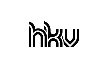 HKV Yaratıcı Eşsiz Modern Harf Logosu Tasarımı. Benzersiz bir harf dizaynına sahip stilize logo, soyut minimalist estetik ve modern cazibe sunar.