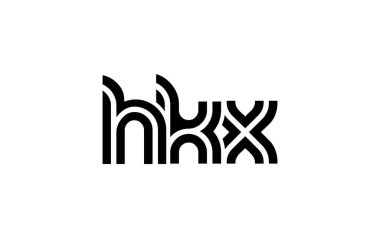 HKX Yaratıcı Eşsiz Modern Harf Logosu Tasarımı. Benzersiz bir harf dizaynına sahip stilize logo, soyut minimalist estetik ve modern cazibe sunar.