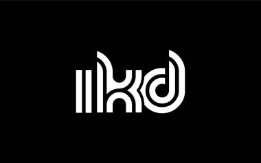 IKD Yaratıcı Eşsiz Modern Harf Logosu Tasarımı. Benzersiz bir harf dizaynına sahip stilize logo, soyut minimalist estetik ve modern cazibe sunar.