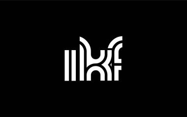 IKF Yaratıcı Eşsiz Modern Harf Logosu Tasarımı. Benzersiz bir harf dizaynına sahip stilize logo, soyut minimalist estetik ve modern cazibe sunar.